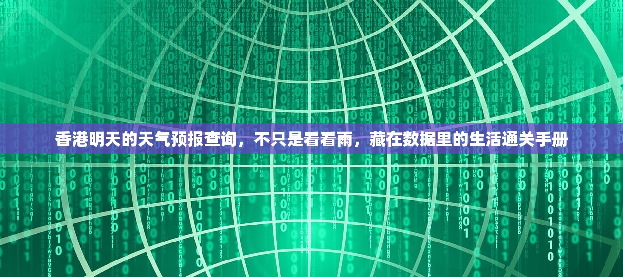 香港明天的天气预报查询，不只是看看雨，藏在数据里的生活通关手册