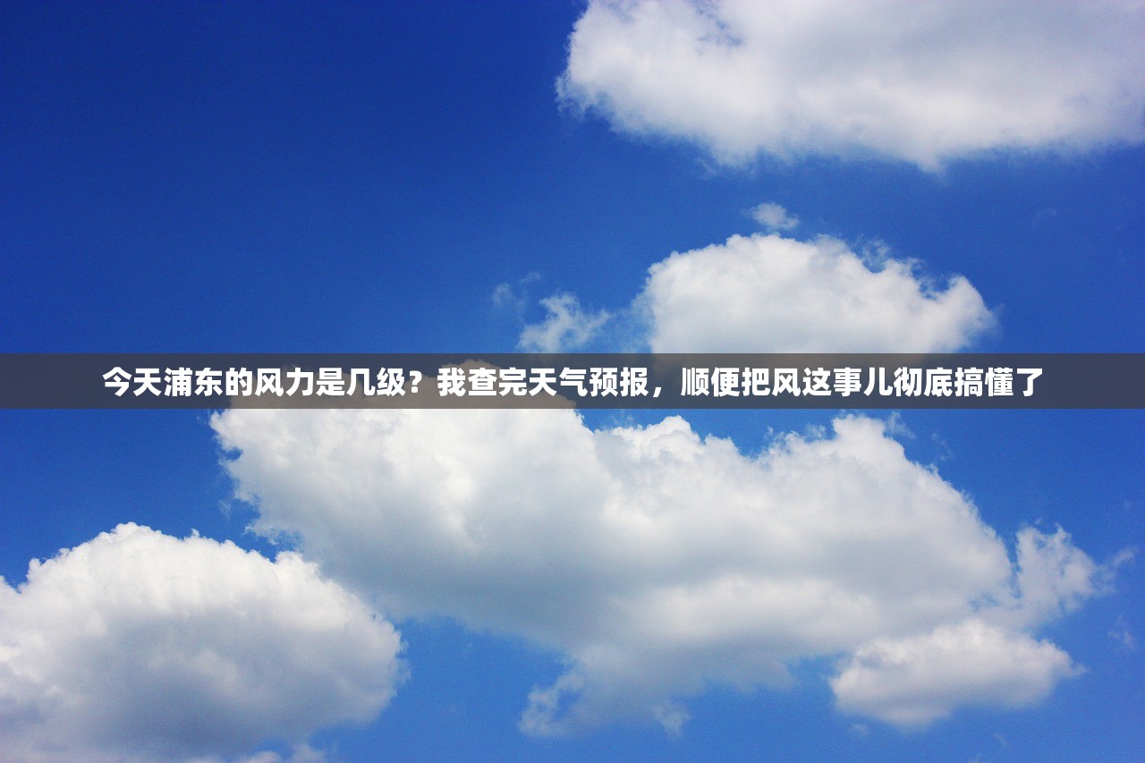 今天浦东的风力是几级？我查完天气预报，顺便把风这事儿彻底搞懂了